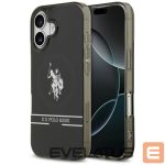 Back panel cover U.S. Polo PU  US Polo DH and Bottom Stripe Logo MagSafe iPhone 17 Case - Black 