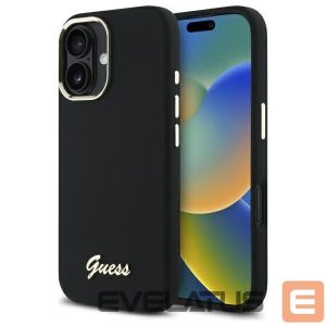 Other goods Guess  Guess Silicone Script Metal Logo & Frame Case for iPhone 16 Plus - Black 