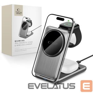Other goods Tech-Protect  QI15W-A42 3in1 Inductive Charger with MagSafe for Apple Devices - Gray 