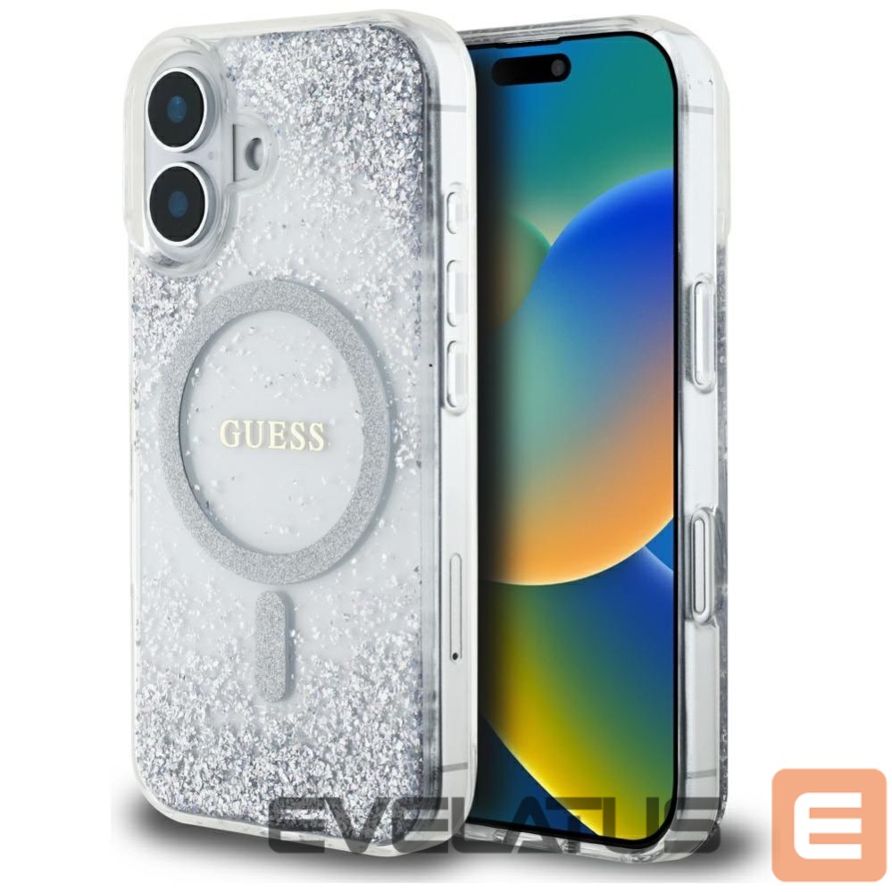 Other goods Guess Guess HC Resin Bottom Glitter MagSafe case for iPhone 16 - silver
