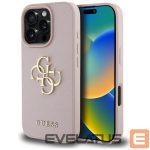 Back panel cover Guess  Guess Grained Big 4G Logo Small Classic Logo Case for iPhone 16 Pro - Pink 