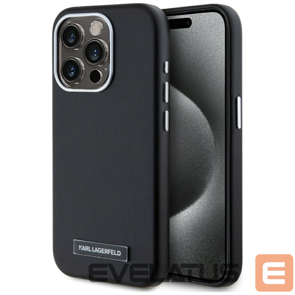 Other goods Karl Lagerfeld Karl Lagerfeld FW Metal Plate MagSafe iPhone 15 Pro Max Case - Black