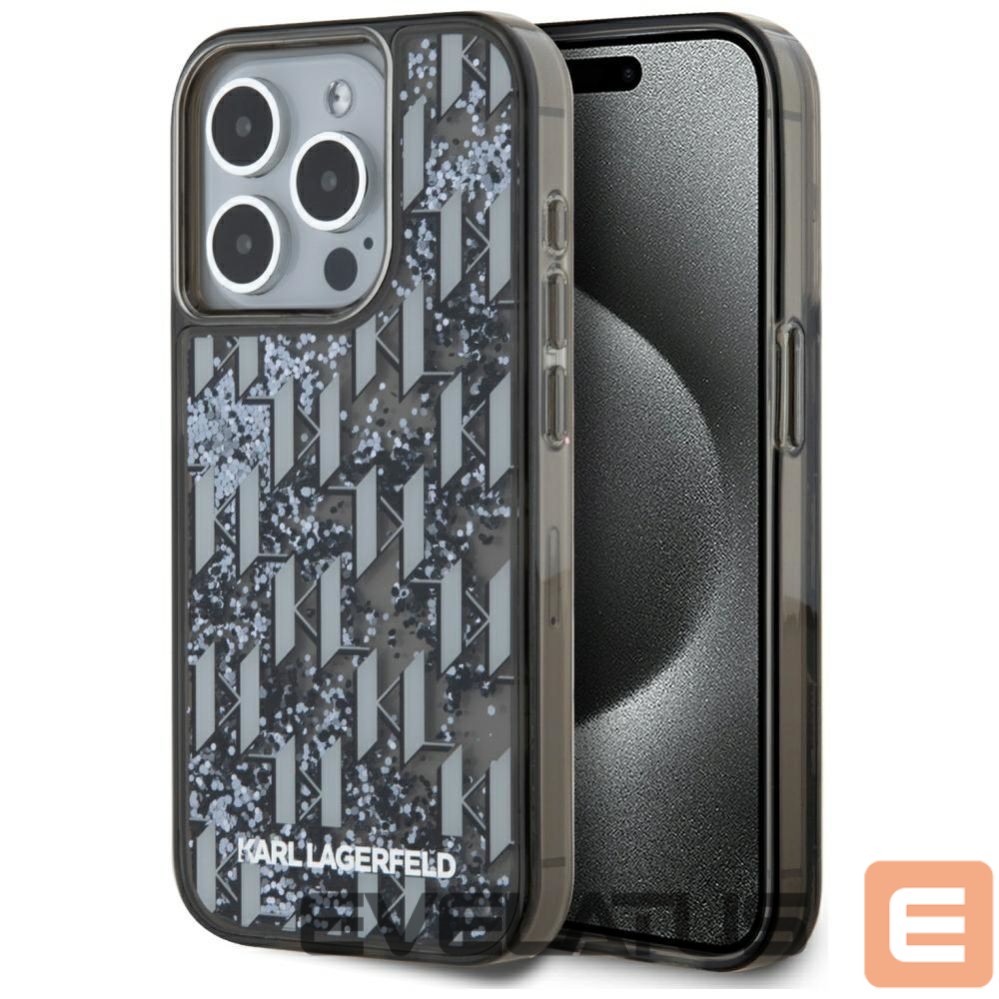 Other goods Karl Lagerfeld Karl Lagerfeld Liquide Glitter Monogram Gradient iPhone 15 Pro Case - Black