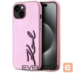 Other goods Karl Lagerfeld  Karl Lagerfeld Wrinkled Metal Signature iPhone 15 Case - Pink 