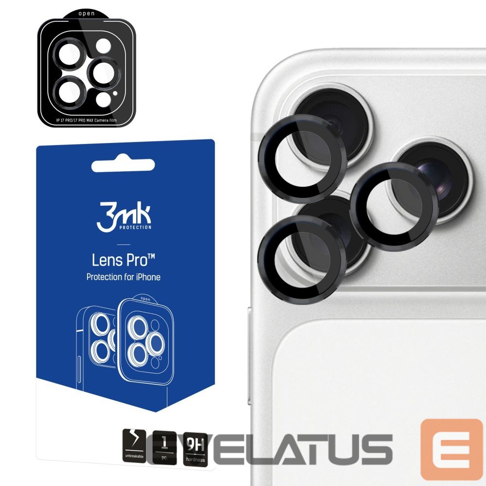 Other goods 3MK 3mk Lens Protection Pro Camera Lens Glass for Apple iPhone 17 Pro /17 Pro Max - Black