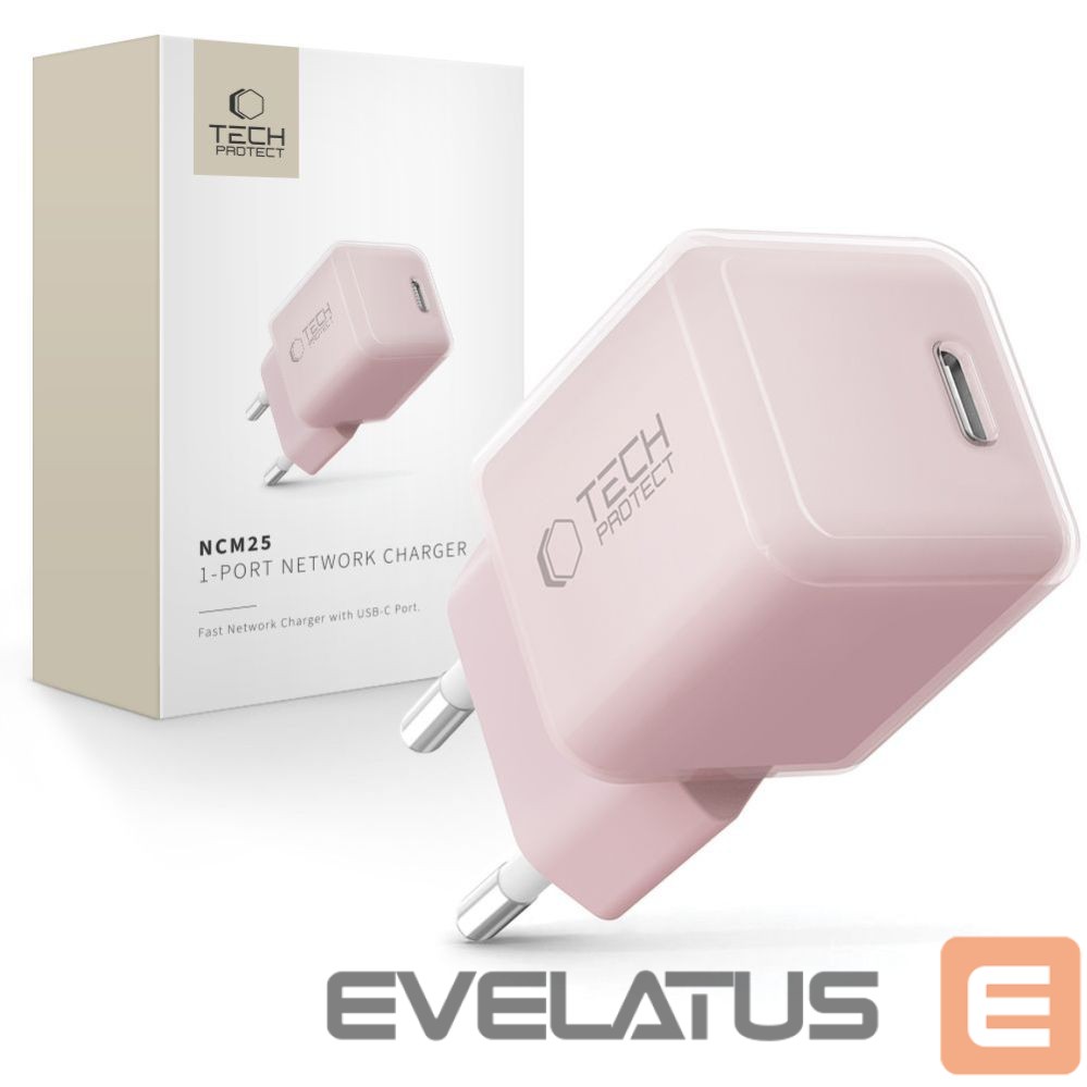 Other goods Tech-Protect Tech-Protect NCM25 USB-C PD 25W Wall Charger - Pink