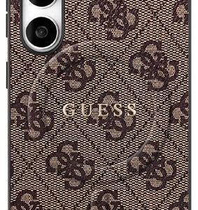 Back panel cover Guess  Guess 4G Ring Classic Logo MagSafe case for Samsung Galaxy S25 FE - brown 