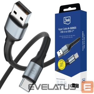 Other goods 3MK  3mk Hyper Cable 3mk Hyper Cable N-SERIES USB-A / USB-C 1m 9V/2A 18W QC 3.0 / black 