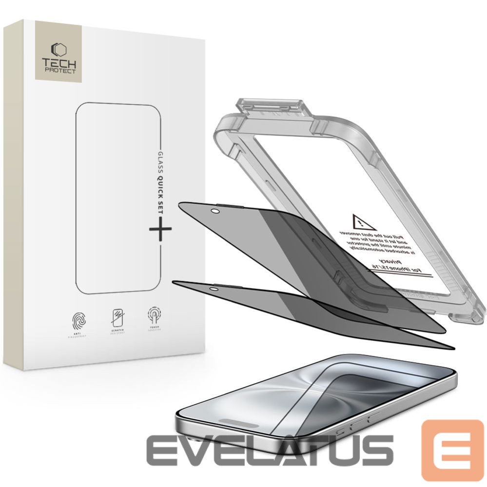 Other goods Tech-Protect Tech-Protect Quick Set Spy+ Privacy Glass 2-pack for iPhone 15 / 16