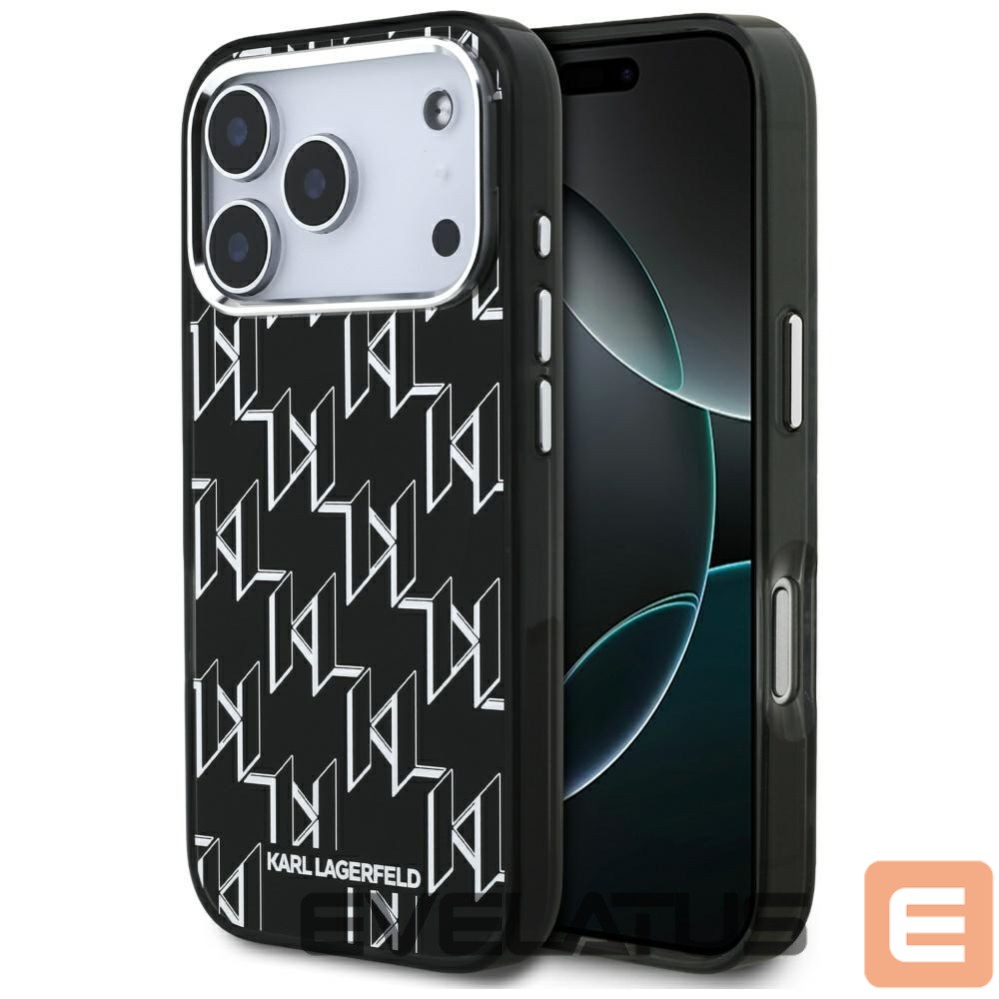Back panel cover Karl Lagerfeld Karl Lagerfeld IML KL Monogram MagSafe Case for iPhone 17 Pro - Black