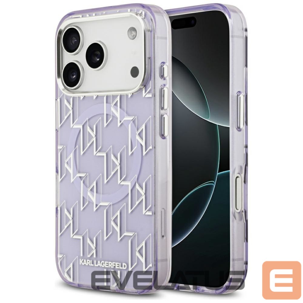 Back panel cover Karl Lagerfeld Karl Lagerfeld IML KL Monogram MagSafe Case for iPhone 17 Pro - Purple