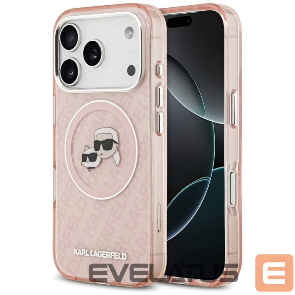 Other goods Karl Lagerfeld Karl Lagerfeld IML Glitter Karl & Choupette Heads Logo MagSafe Case for iPhone 17 Pro - Pink