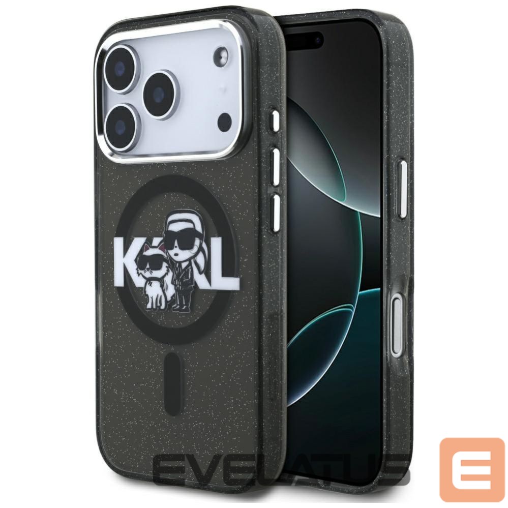 Other goods Karl Lagerfeld Karl Lagerfeld IML Glitter Karl & Choupette Sketch Logo MagSafe Case for iPhone 17 Pro - Black