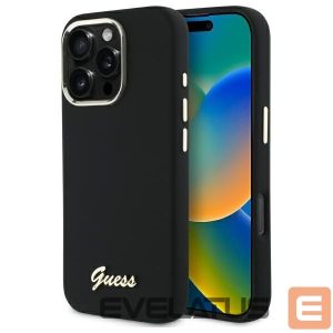 Other goods Guess  Guess Silicone Script Metal Logo & Frame Case for iPhone 16 Pro Max - Black 