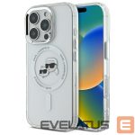 Back panel cover Karl Lagerfeld  Karl Lagerfeld IML Metal Karl&Choupette Head MagSafe Case for iPhone 16 Pro Max - White 