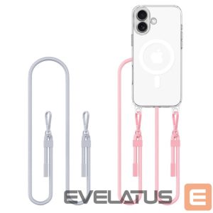 Other goods Tech-Protect  Tech-Protect Flexair Chain MagSafe Case for iPhone 16 - Clear + 2 Lanyards (Pink and Gray) 