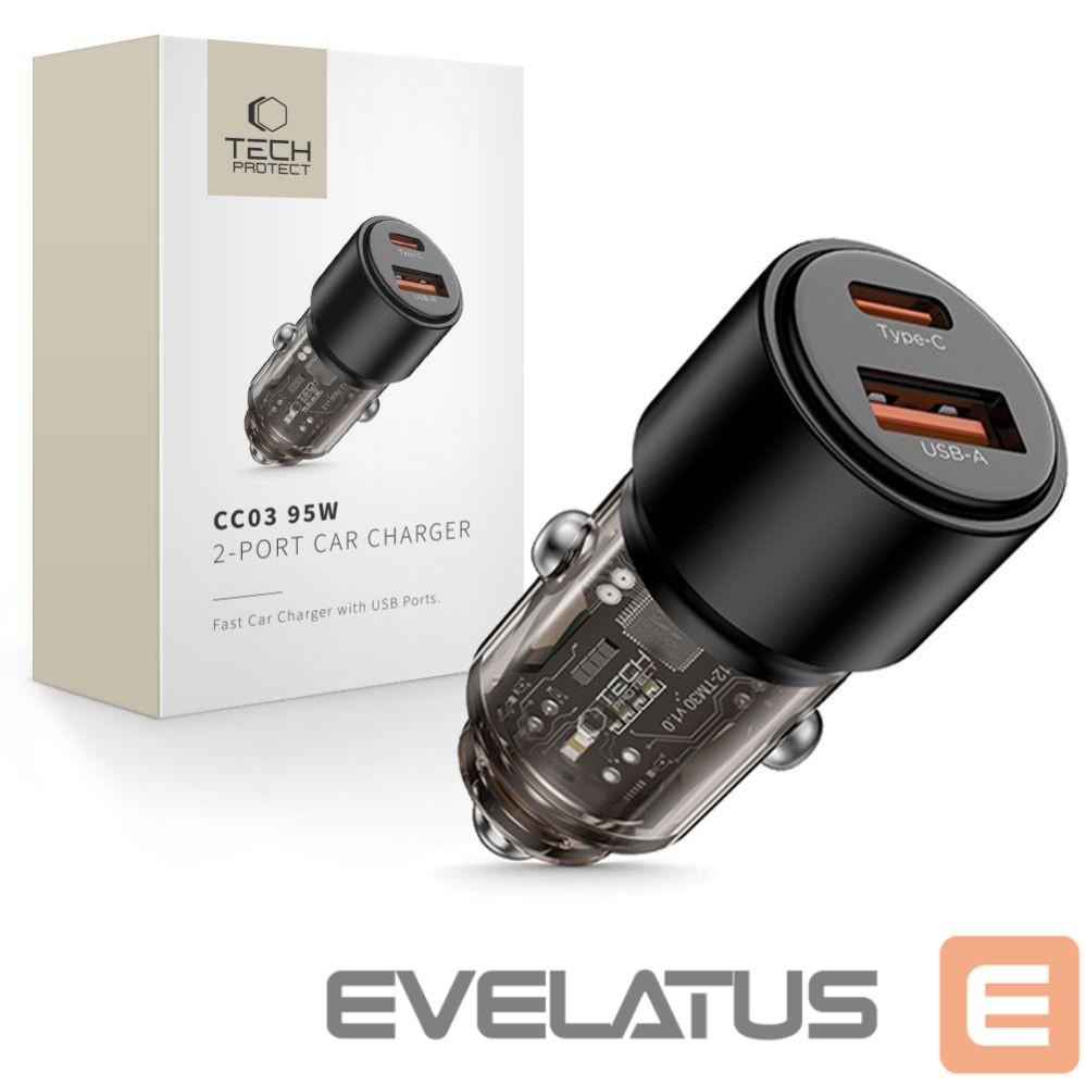 Other goods Tech-Protect Tech-Protect CC03 95W 2-Port USB-A / USB-C Car Charger - Black