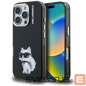 Other goods Karl Lagerfeld  Karl Lagerfeld IML Aquarelle Choupette & Logo Case for iPhone 16 Pro Max - Black 
