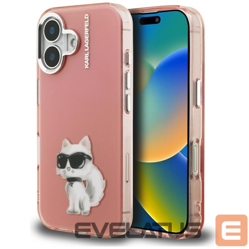 Other goods Karl Lagerfeld Karl Lagerfeld IML Aquarelle Choupette & Logo iPhone 16 Case - Pink