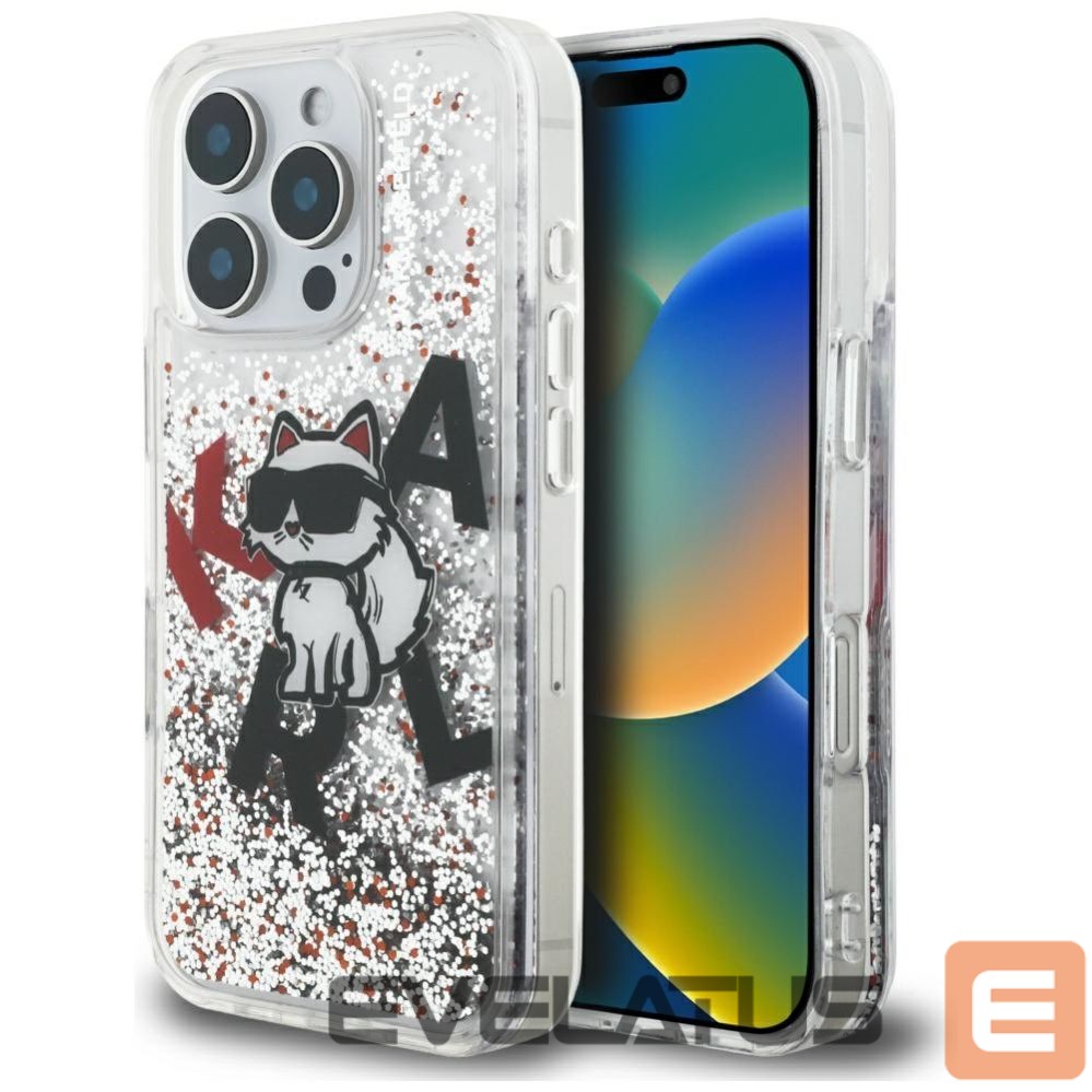 Other goods Karl Lagerfeld Karl Lagerfeld Liquid Glitter Choupette Logo Case for iPhone 16 Pro Max - Clear