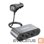 Adapter Dudao  Dudao car charger 2x USB / 3x cigarette lighter splitter black (R1Pro black) 