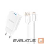 Adapter Dudao  Dudao A4EU USB-A 2.1A wall charger - white + USB-A - Lightning cable 