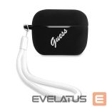Back panel cover Guess  Guess GUACAPLSVSBW AirPods Pro cover black/white Silicone Vintage 