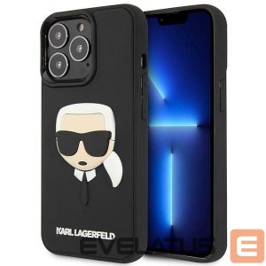 Back panel cover Karl Lagerfeld  Karl Lagerfeld KLHCP14LKH3DBK iPhone 14 Pro 6.1 "black / black hardcase 3D Rubber Karl`s Head 