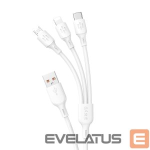 Cable Dudao  USB cable - USB C / micro USB / Lightning 480Mb/s 6A 1.2m - white 