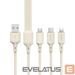 Other Phone Accessory Dudao  Dudao L7SE 3in1 USB-A - 2x USB-C / Lightning 66W Cable 1.2m - beige 