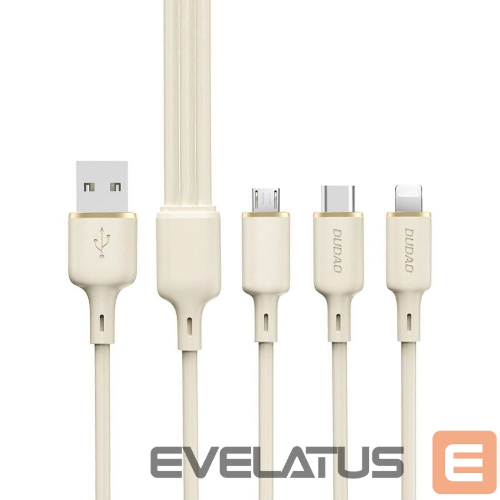 Other Phone Accessory Dudao Dudao L7SE 3in1 USB-A - 2x USB-C / Lightning 66W Cable 1.2m - beige