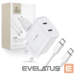 Adapter Tech-Protect  White \ USB-C (female) || USB-C (męski) \ z kablem USB-C 