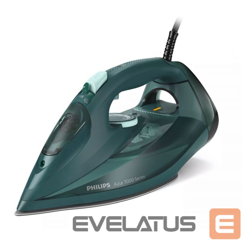 Iron Philips Philips 7000 Series Steam iron DST7050/70, 2800W, 50 g/min continous steam, 250g steam boost, vertical steam, SteamGlide Elite soleplate, drip stop, ASO, QuickCalc Release, 300 ml water tank