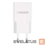 Adapter Veger  Phone charger VEGER USB A + USB C QC PD 30W 30W1A1C white 