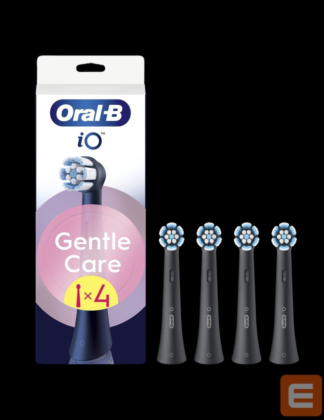 Toothbrush Oral-B Replaceable toothbrush heads | iO GentleCare | Heads | For adults | Number of brush heads included 4 | Black