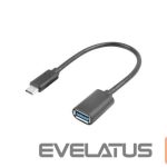 Charger Lanberg  Adapter Cable USB-C(M) 3.1 -> USB-A(F) 15 cm, Black | AD-UC-UA-04 