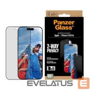 Back panel cover PanzerGlass  Screen protector | Apple | iPhone 17/iPhone 16 Pro | Tempered Glass | Transparent | Ultra-Wide Fit w. EasyAligner 