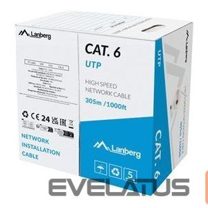 Cable Lanberg  | LAN Cable Cat.6 305M Solid CCA Grey Fluke Passed | LCU6-15CC-0305-S 