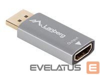 Monitor accessory Lanberg  HDMI(M)->Displayport(F) Adapter 4K on cable 20cm, Silver 