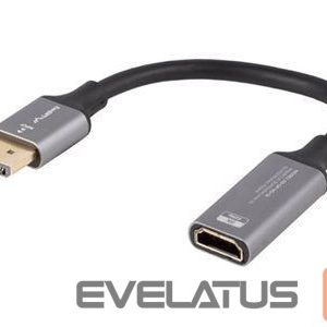 Monitor accessory Lanberg  Displayport (M)->HDMI(F) Adapter 8K on cable 20cm, Silver 