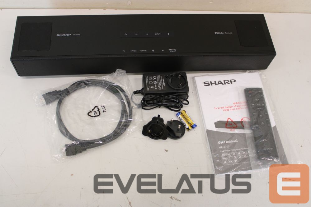 MP3 player Sharp SALE OUT. HT-SB700 2.0.2 Compact Dolby Atmos Soundbar | 2.0.2 Compact Dolby Atmos Soundbar | HT-SB700 | 140 W | DEMO | Bluetooth | Black | Wireless connection | 2.0.2 Compact Dolby Atmos Soundbar | HT-SB700 | 140 W | DEMO | Bluetooth | Black | Wireless connection