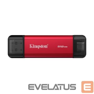 Hard drive SSD Kingston  Dual Portable Solid-State Drive, USB Type-A and Type-C | 512 GB | Solid-state drive interface USB 3.2 Gen 2 | Read speed 1050 MB/s | Write speed 950 MB/s 