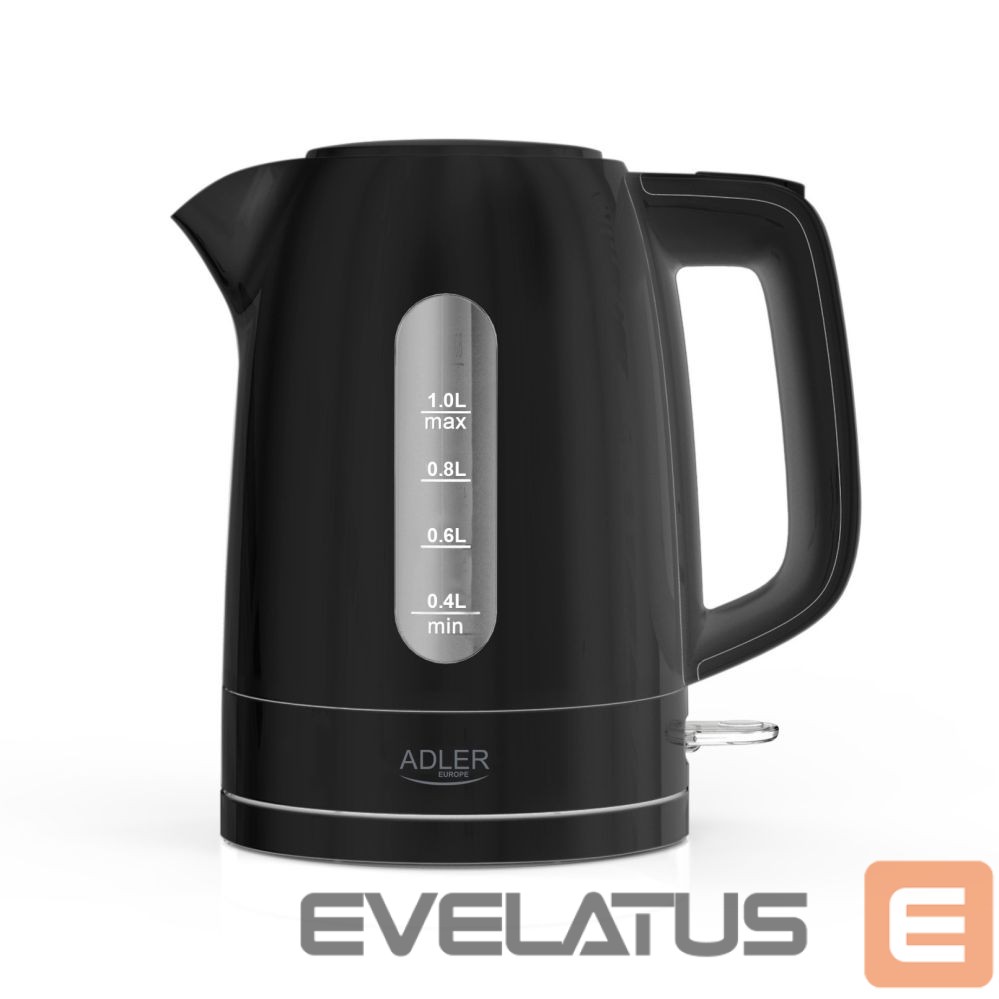 Teapot Adler Kettle | AD 1380b | Electric | 2200 W | 1 L | Polypropylene | 360° rotational base | Black