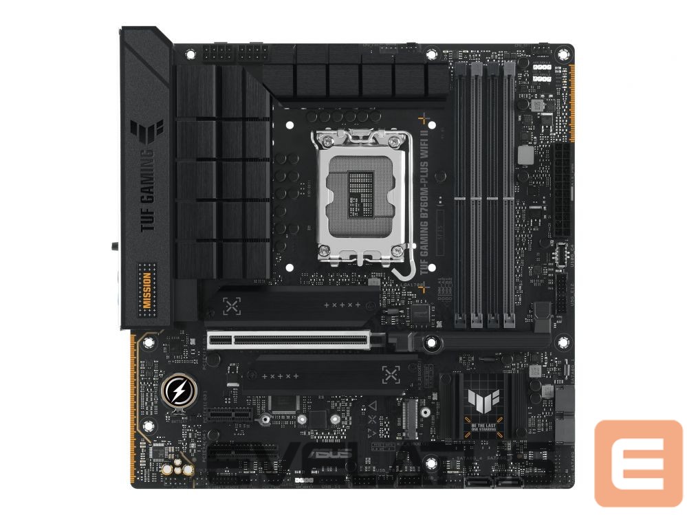 Motherboard for Intel processors Asus TUF GAMING B760M-PLUS WIFI II | Processor family Intel B760 | Processor socket 1 x LGA1700 Socket | 4 DIMM slots - DDR5, non-ECC, on-die ECC, unbuffered | Supported hard disk drive interfaces SATA-600 (RAID), 3 x M.2 | Number of SATA connectors 4