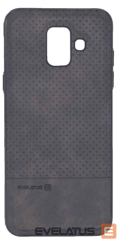 Back panel cover Evelatus Samsung Galaxy A6 2018 TPU case 1 with metal plate (possible to use with magnet car holder) Black