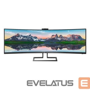 Monitor Philips  SuperWide curved LCD display 499P9H/00	 48.8 ", VA, Dual QHD, 5120 x 1440 pixels, 32:9, 5 ms, 450 cd/m², Black, Headphone out 