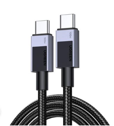 Cable Ugreen Type C 2.0 Male To Type C 2.0 Male 5A Data Cable 1M (45063) Black