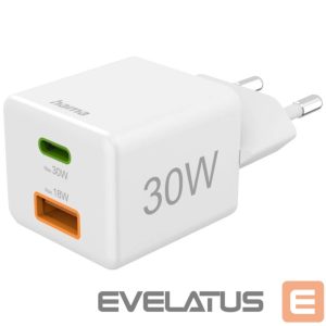 Adapter Hama  Mini Adapter USB-C + USB-A 30W White