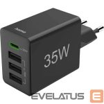 Adapter Hama  Charger 35W PD USB-C + 3USB-A Black
