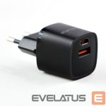 Adapter Evelatus  USB-A and USB-C 30W Max / EU charger Black